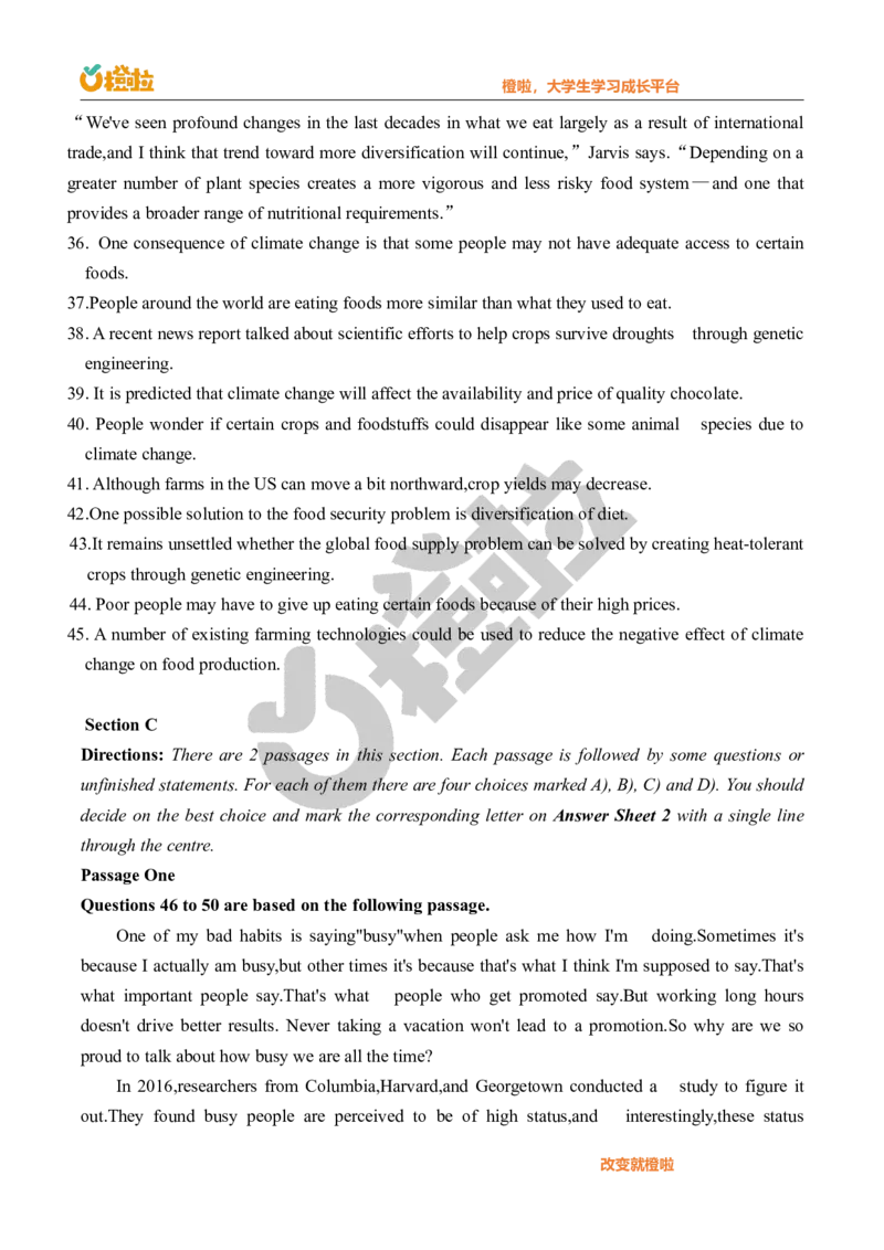 2023年12月四级真题及答案速查（第一套）_最新更新，视频都在这_2026、6月四级速转存易和谐_1、2025年6月四级_10.2026四级英语橙啦_{2}--资料_{1}-真题