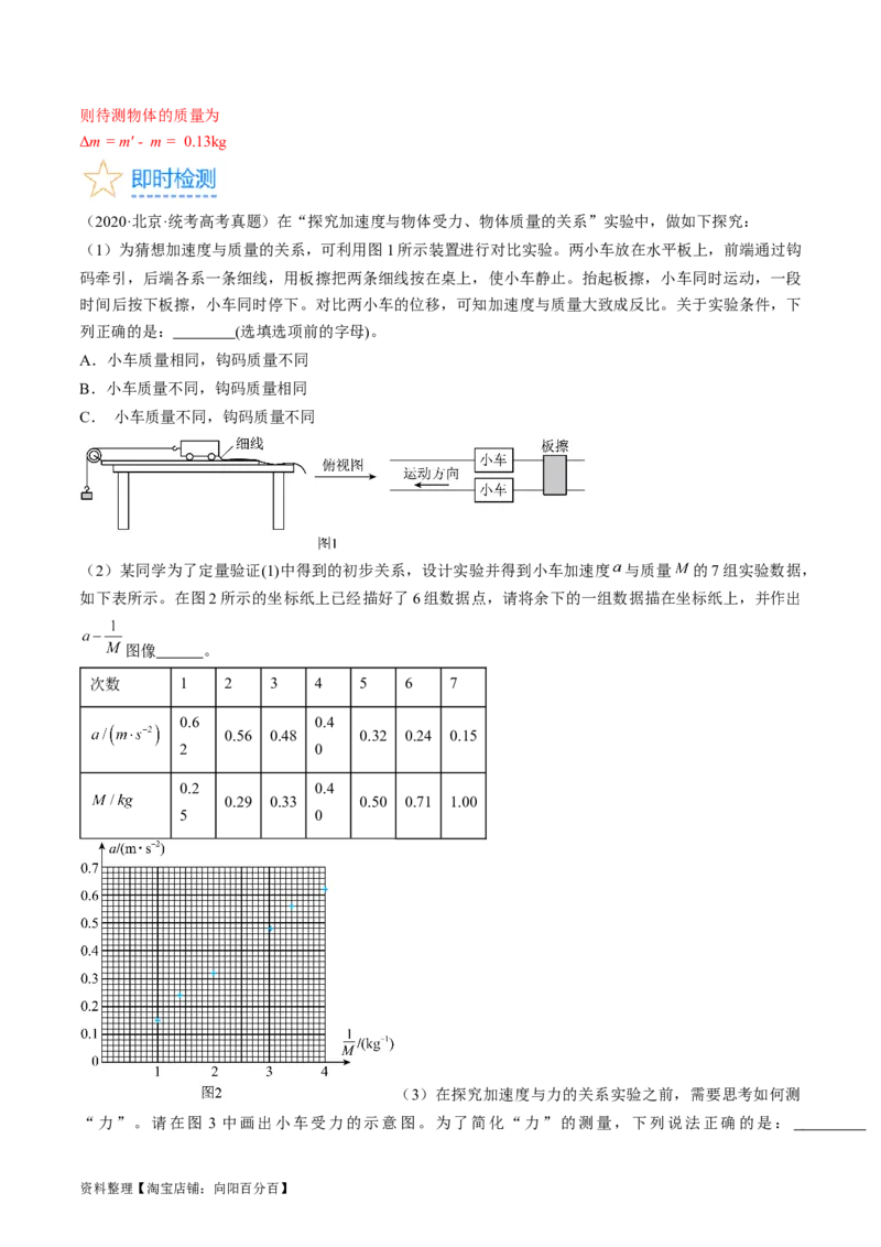 考点14探究加速度与力、质量的关系（解析版）_04高考物理_通用版（老高考）复习资料_2024年复习资料_完备战2024年高考物理一轮复习考点帮（全国通用）_答案解析版