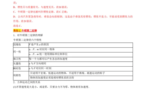 考点10牛顿运动定律（解析版）_04高考物理_通用版（老高考）复习资料_2024年复习资料_完备战2024年高考物理一轮复习考点帮（全国通用）_答案解析版