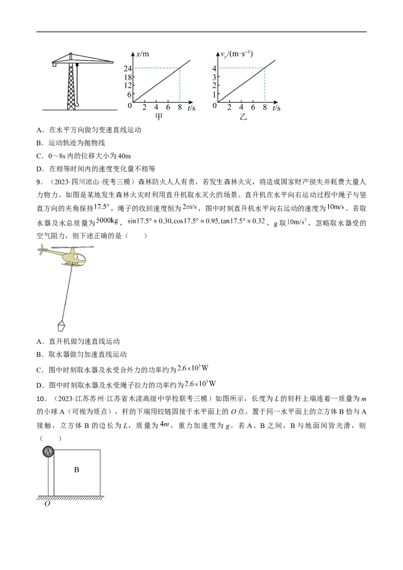 考点15运动的合成与分解（原卷版）_04高考物理_通用版（老高考）复习资料_2024年复习资料_完备战2024年高考物理一轮复习考点帮（全国通用）