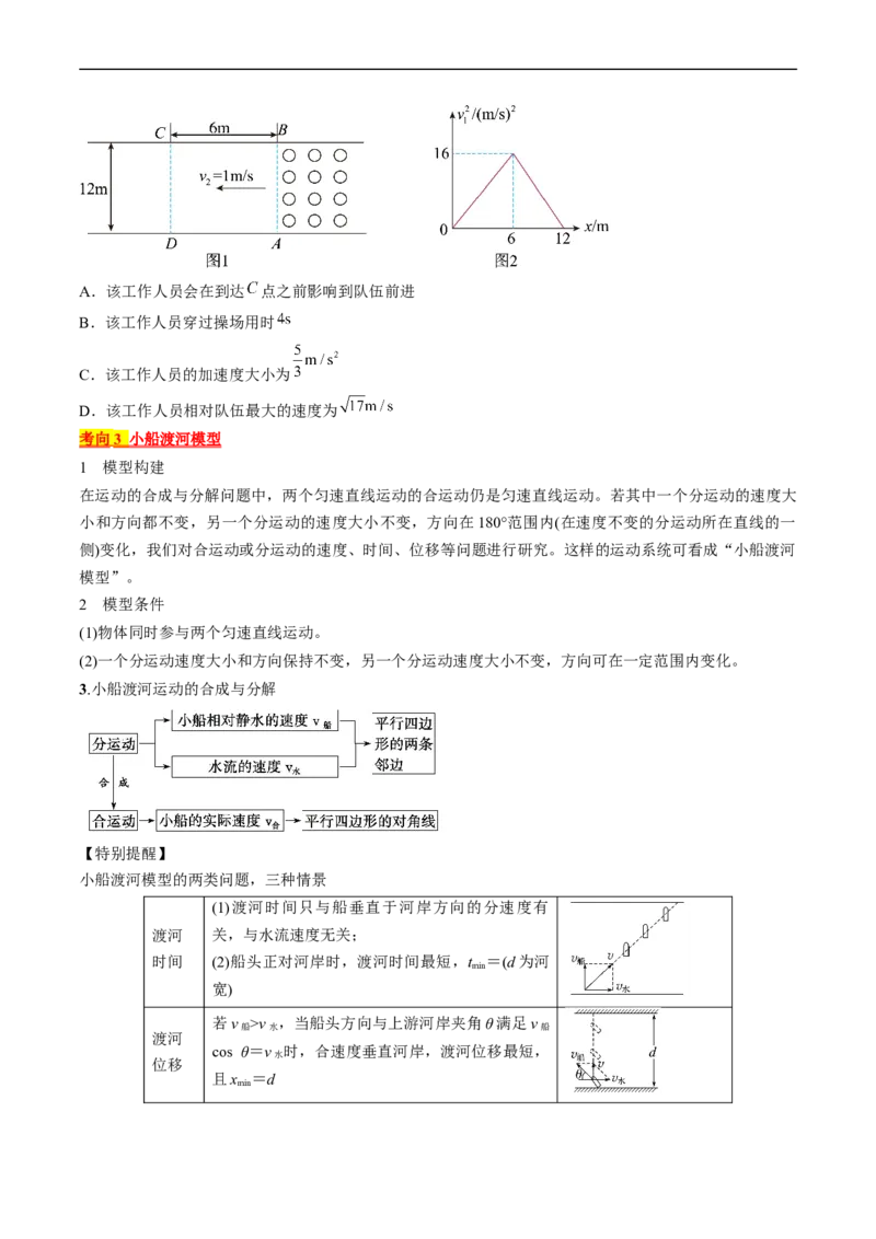 考点15运动的合成与分解（原卷版）_04高考物理_通用版（老高考）复习资料_2024年复习资料_完备战2024年高考物理一轮复习考点帮（全国通用）