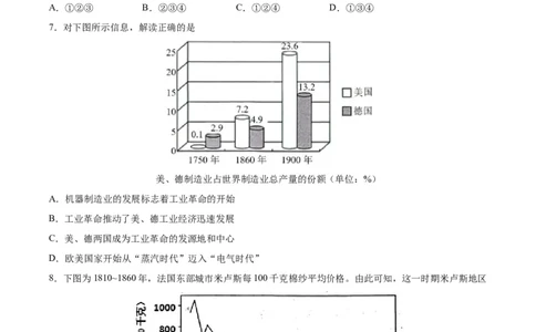 考点巩固卷15工业革命与马克思主义的诞生（原卷版）_07高考历史_新高考复习资料_2024年新高考复习资料_一轮复习资料_完2024年高考历史一轮复习考点通关卷（新高考通用）