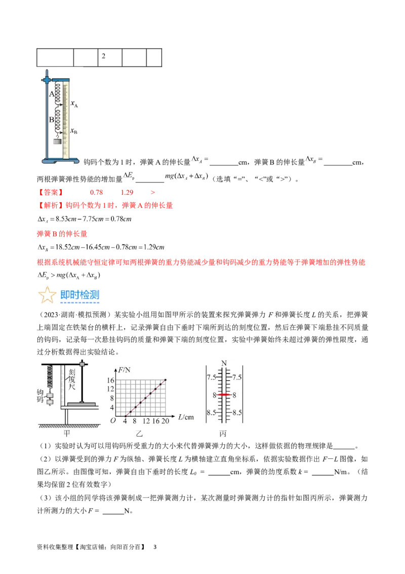 考点08实验：探究弹簧弹力与形变量的关系（解析版）_04高考物理_通用版（老高考）复习资料_2024年复习资料_完备战2024年高考物理一轮复习考点帮（全国通用）_答案解析版