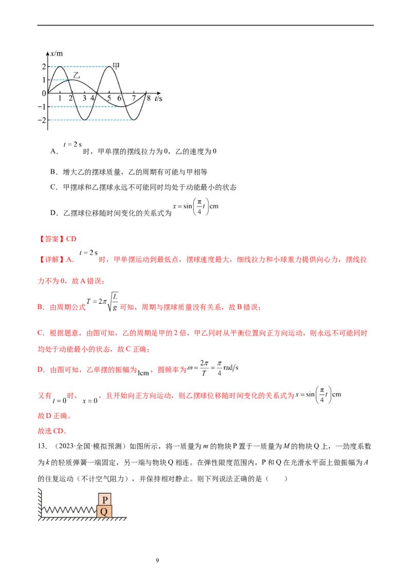 第8章机械振动和机械波章末检测卷（核心考点精讲+分层精练）-备战2024年高考物理一轮复习考点帮（新高考专用）（解析版）_04高考物理_新高考复习资料_2024新高考复习资料