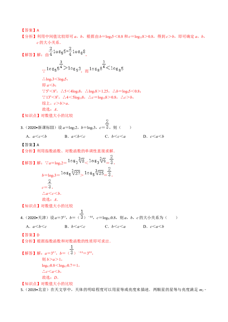 考点05指数函数、对数函数和幂函数-2022年高考数学一轮复习小题多维练（新高考版）（解析版）_02高考数学_新高考复习资料_2022年新高考资料