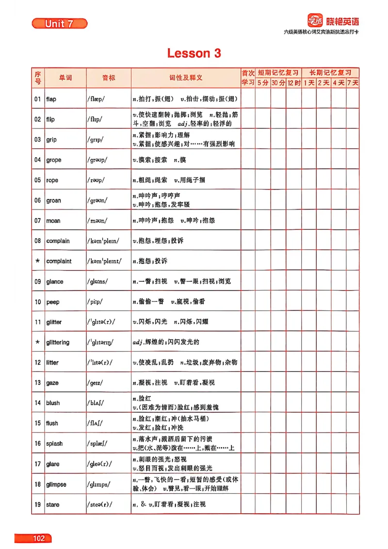 六级英语核心词艾宾浩斯抗遗忘打卡_最新更新，视频都在这_2026，6月六级速转存易和谐_讲义