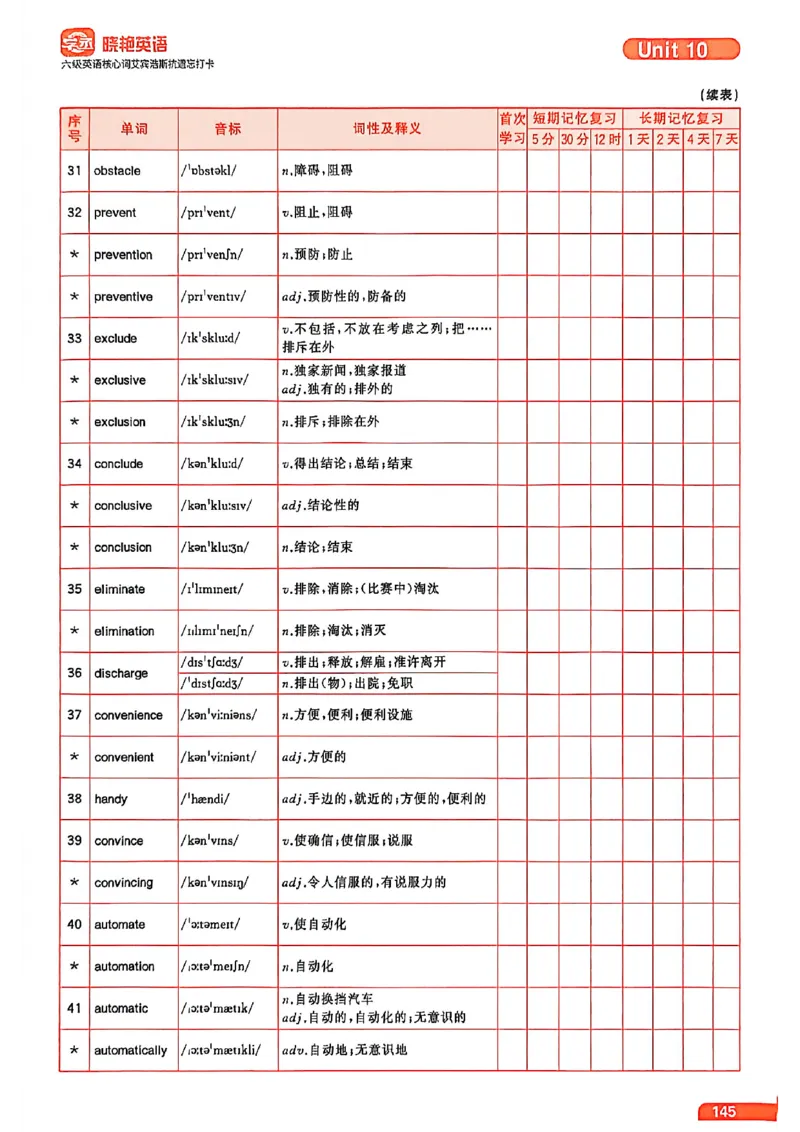 六级英语核心词艾宾浩斯抗遗忘打卡_最新更新，视频都在这_2026，6月六级速转存易和谐_讲义