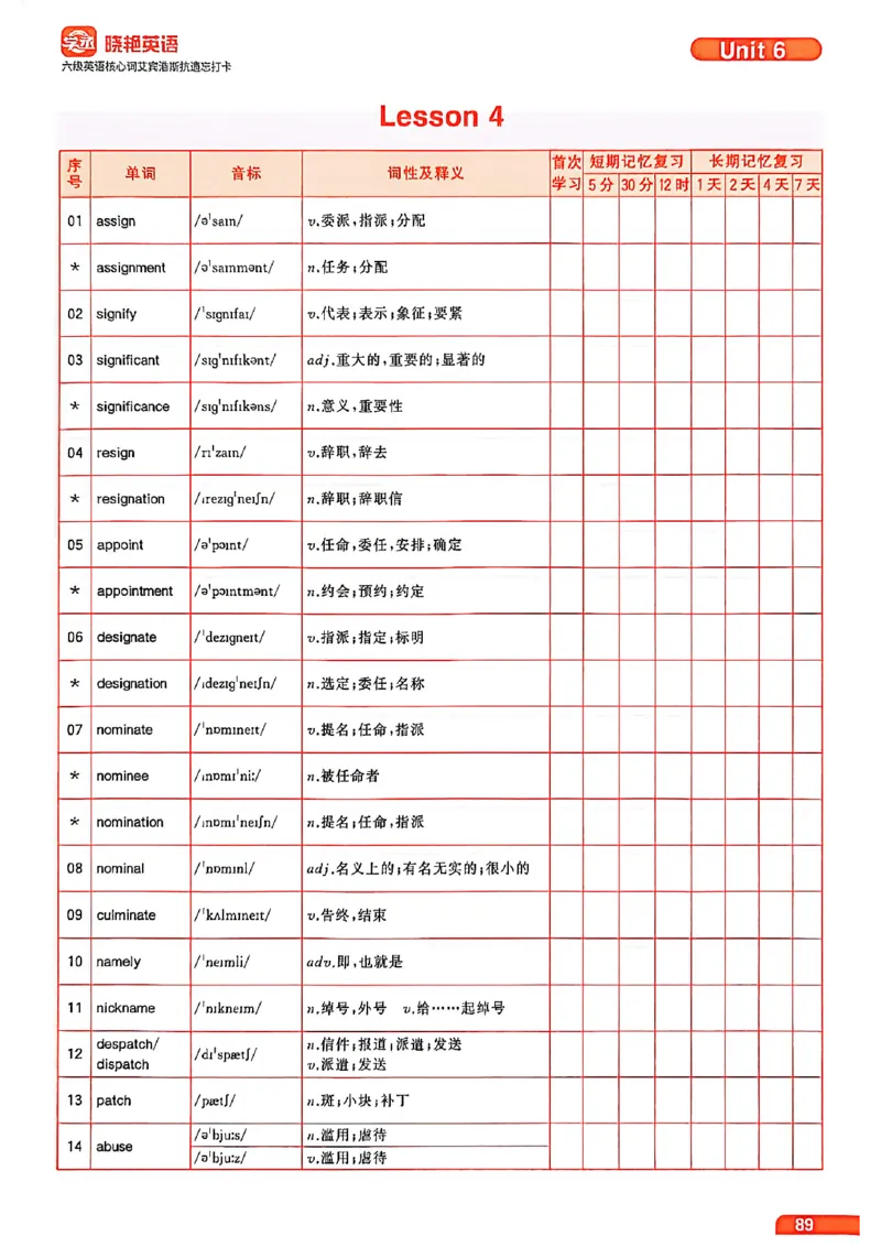 六级英语核心词艾宾浩斯抗遗忘打卡_最新更新，视频都在这_2026，6月六级速转存易和谐_讲义