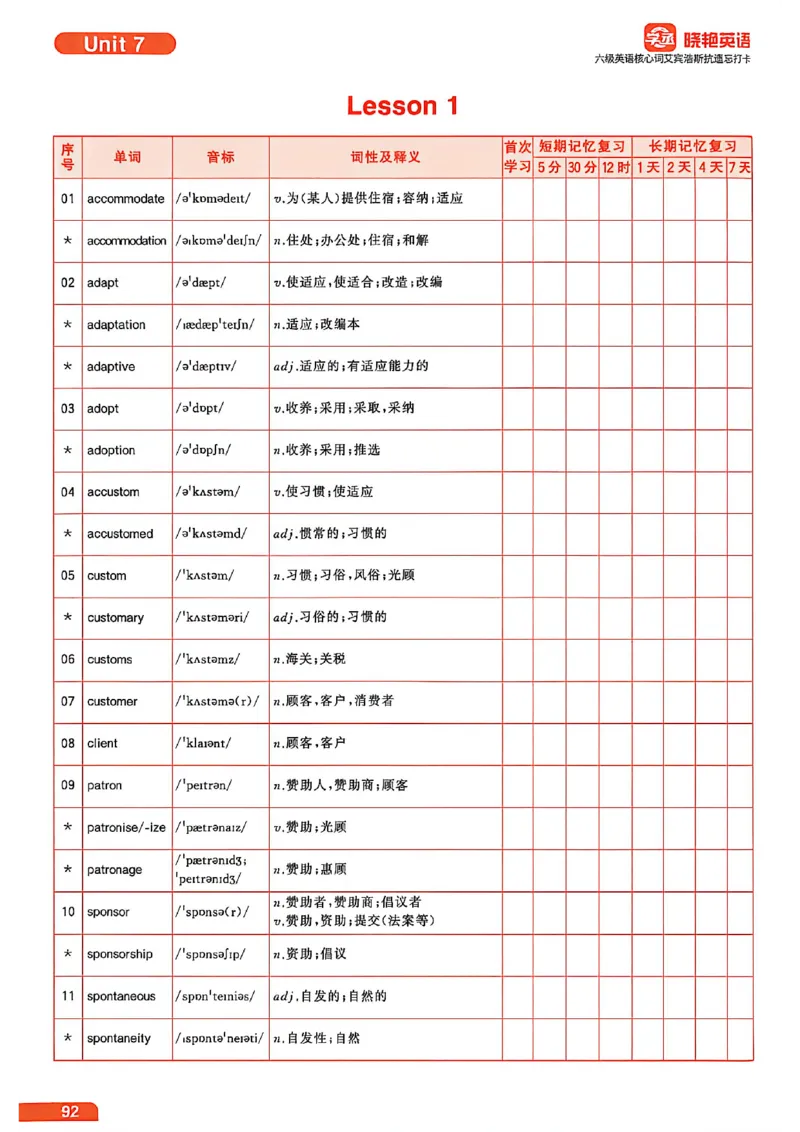 六级英语核心词艾宾浩斯抗遗忘打卡_最新更新，视频都在这_2026，6月六级速转存易和谐_讲义