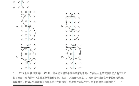 第50讲磁场对运动电荷的作用（练习）（原卷版）_04高考物理_新高考复习资料_2024新高考复习资料_一轮复习资料_2024年高考物理一轮复习讲练测（讲义+练习+课件）（新高考）_讲义+练习