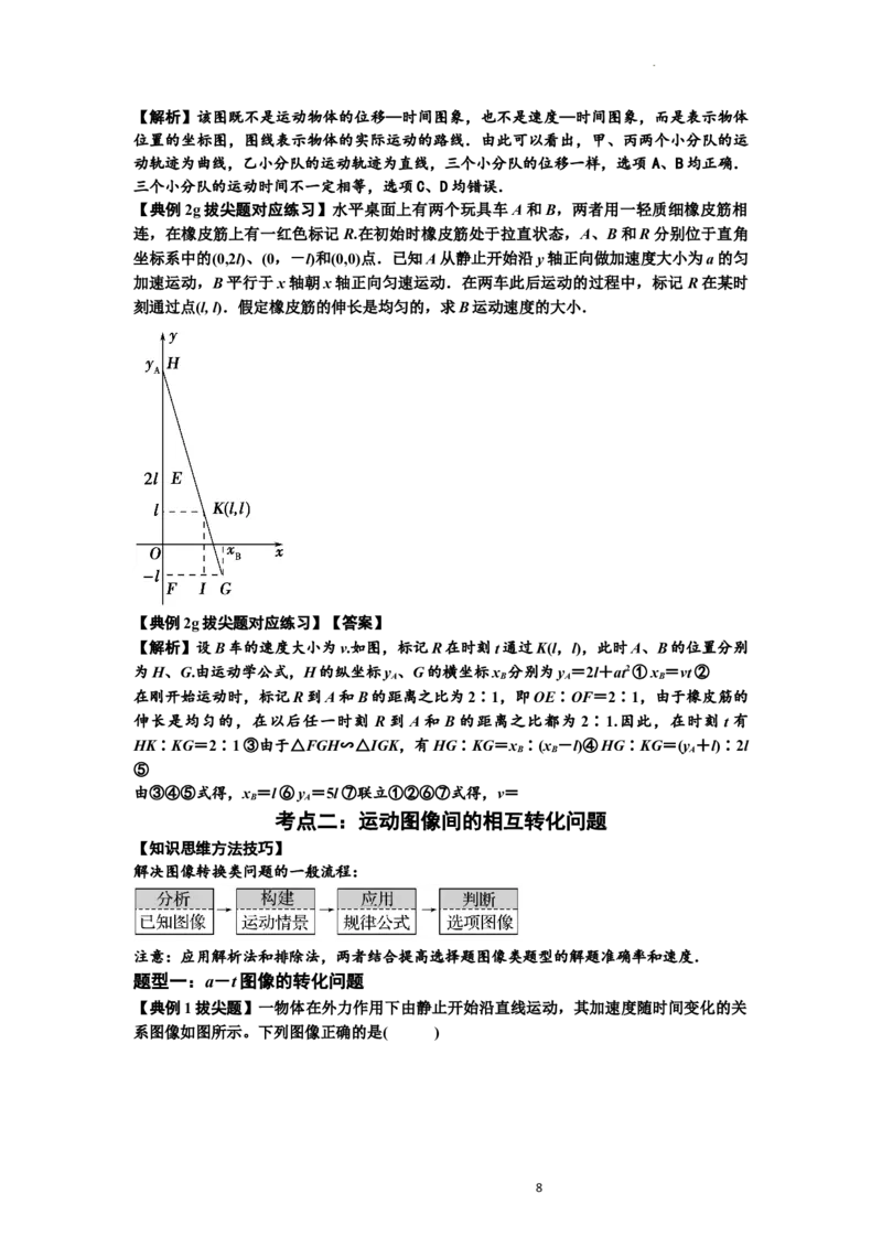 知识点3：运动学图像问题（拔尖解析版）_04高考物理_新高考复习资料_2024新高考复习资料_一轮复习资料_拔尖版2024届高考物理一轮复习讲义及对应练习