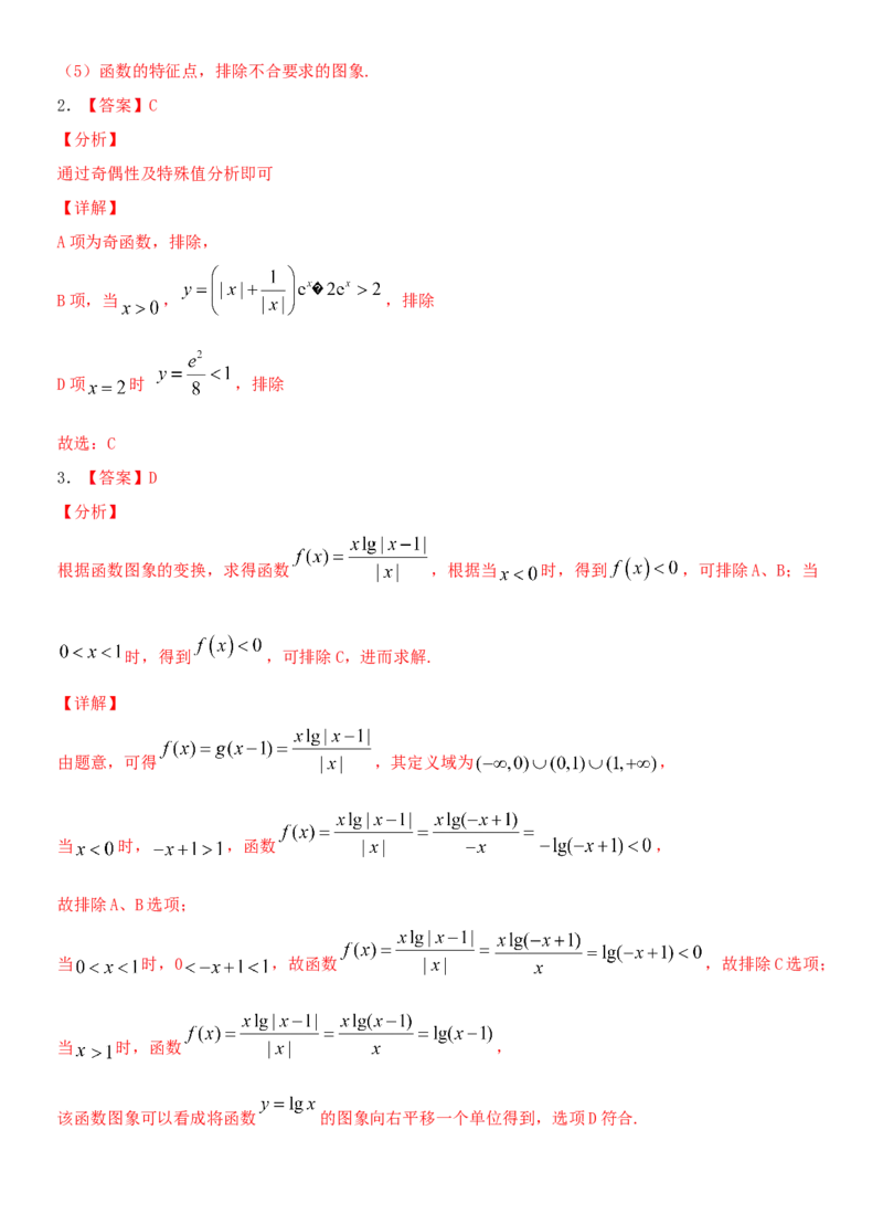 考点12函数的图像（重点）-备战2022年高考数学一轮复习考点微专题（新高考地区专用）_02高考数学_新高考复习资料_2022年新高考资料