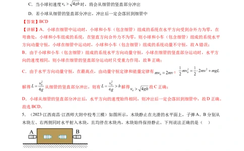 第31讲动量守恒定律及其应用（练习）（解析版）_04高考物理_新高考复习资料_2024新高考复习资料_一轮复习资料_2024年高考物理一轮复习讲练测（讲义+练习+课件）（新高考）_讲义+练习