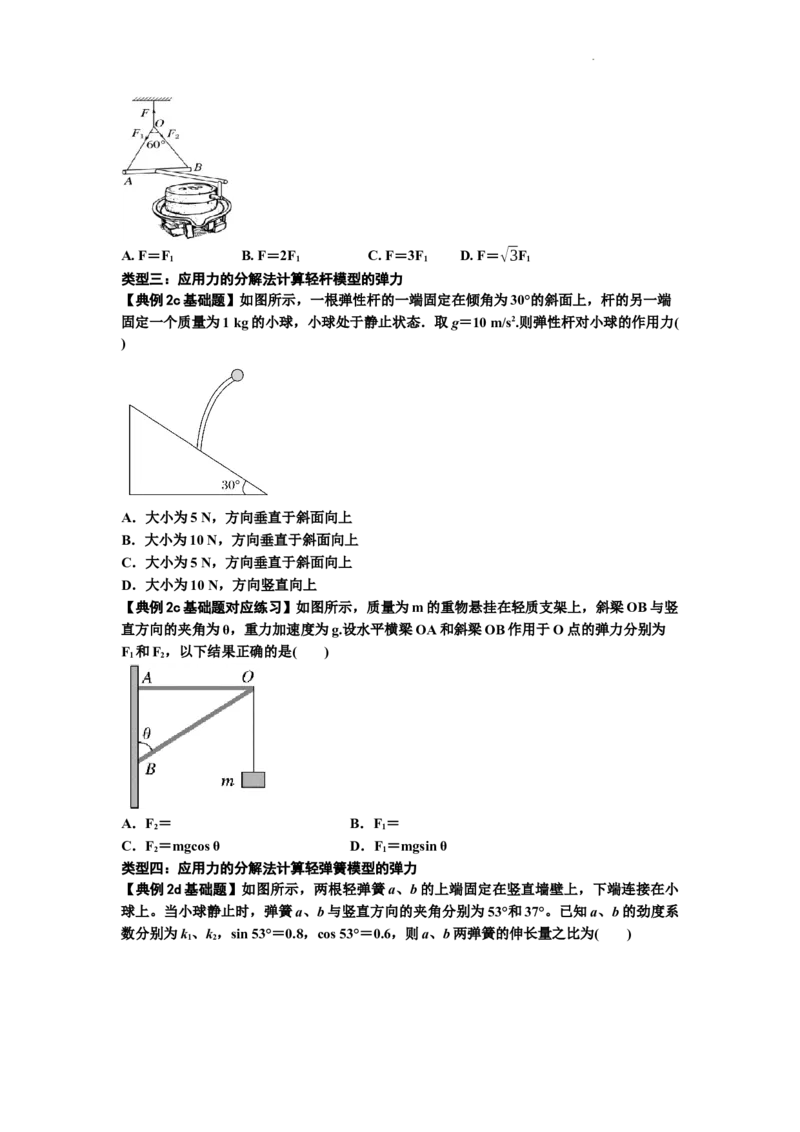 知识点6：弹力（原卷版）_04高考物理_新高考复习资料_2024新高考复习资料_一轮复习资料_基础版2024届高考物理一轮复习讲义及对应练习_知识点6：弹力基础版
