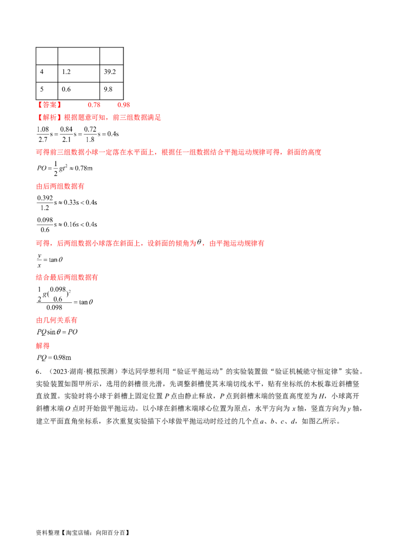 考点18实验：探究平抛运动的特点（解析版）_04高考物理_通用版（老高考）复习资料_2024年复习资料_完备战2024年高考物理一轮复习考点帮（全国通用）_答案解析版