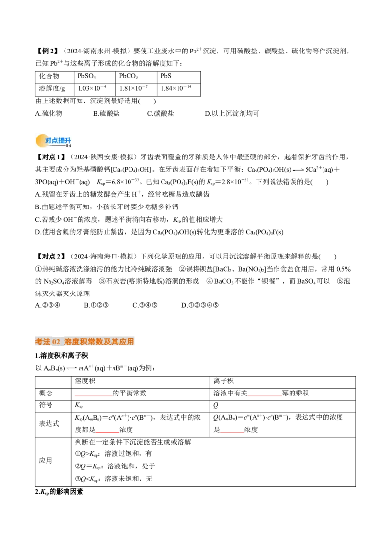 考点32沉淀溶解平衡（核心考点精讲精练）-备战2025年高考化学一轮复习考点帮（新高考通用）（原卷版）_05高考化学_2025年新高考资料_一轮复习_备战2025年高考化学一轮复习考点帮