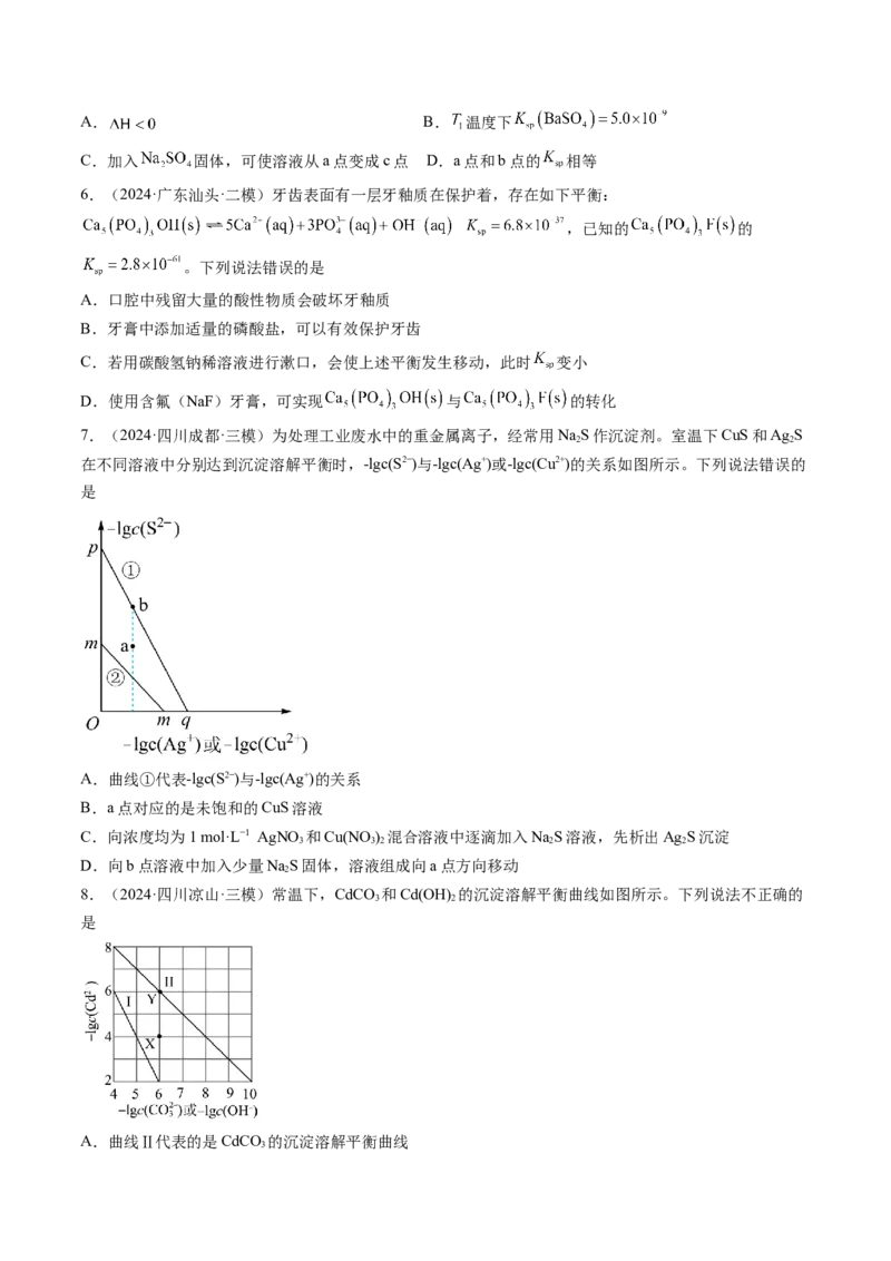 考点32沉淀溶解平衡（核心考点精讲精练）-备战2025年高考化学一轮复习考点帮（新高考通用）（原卷版）_05高考化学_2025年新高考资料_一轮复习_备战2025年高考化学一轮复习考点帮