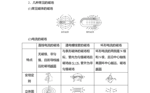 第1讲　磁场及其对电流的作用教案_04高考物理_新高考复习资料_2022年新高考复习资料_2022届一轮复习讲练结合_第9章磁场_第1讲　磁场及其对电流的作用