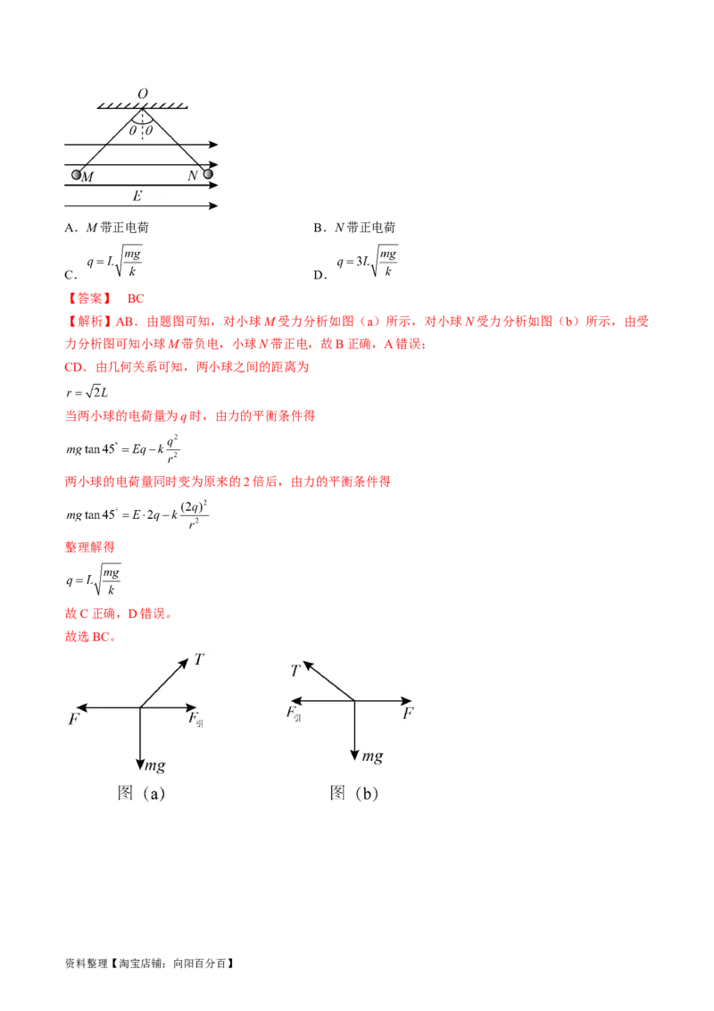 考点34电场力的性质（解析版）_04高考物理_通用版（老高考）复习资料_2024年复习资料_完备战2024年高考物理一轮复习考点帮（全国通用）_答案解析版