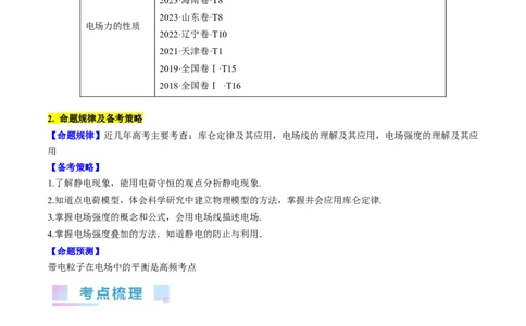 考点34电场力的性质（解析版）_04高考物理_通用版（老高考）复习资料_2024年复习资料_完备战2024年高考物理一轮复习考点帮（全国通用）_答案解析版