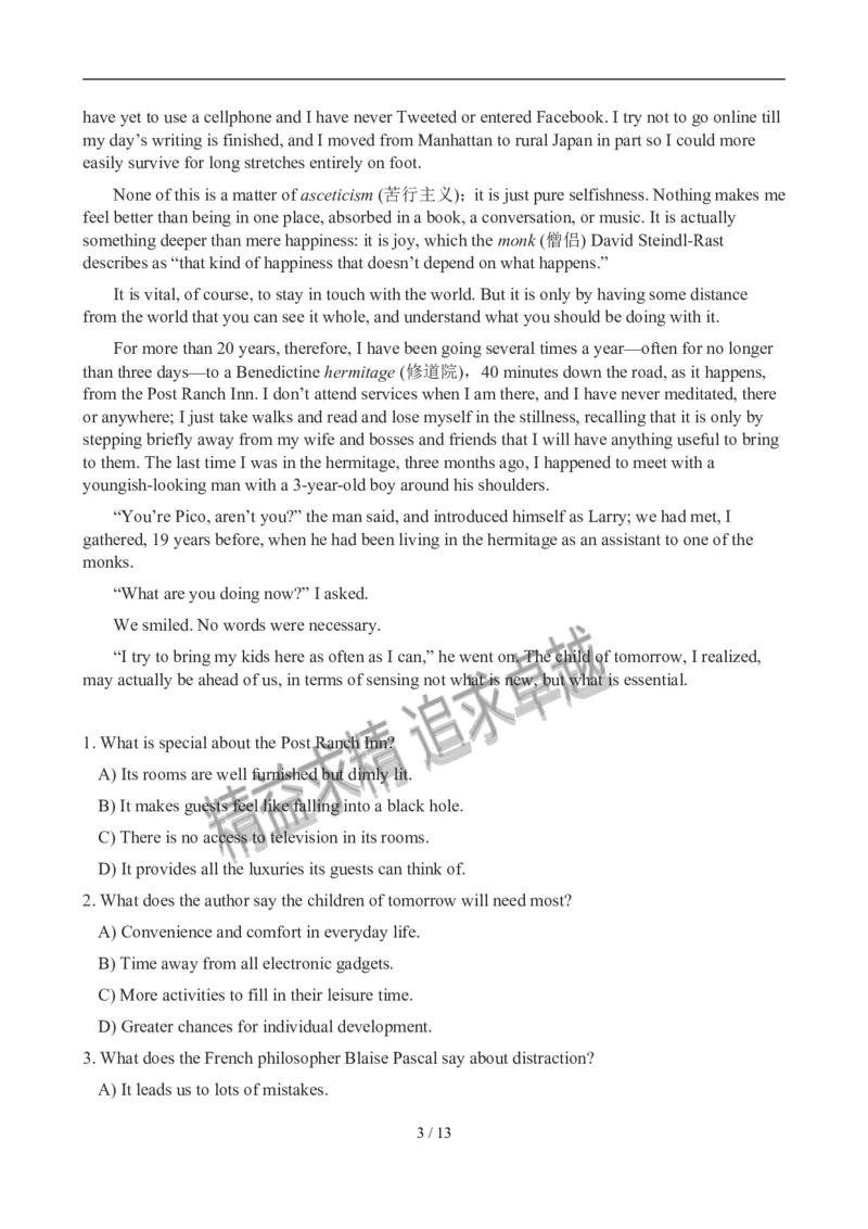 2012年12月英语六级真题(1)_02.四六级真题+模拟题（0128）_六级真题+音频+解析(0128)_01.1990&mdash;2012六级旧题型_2012年12月六级