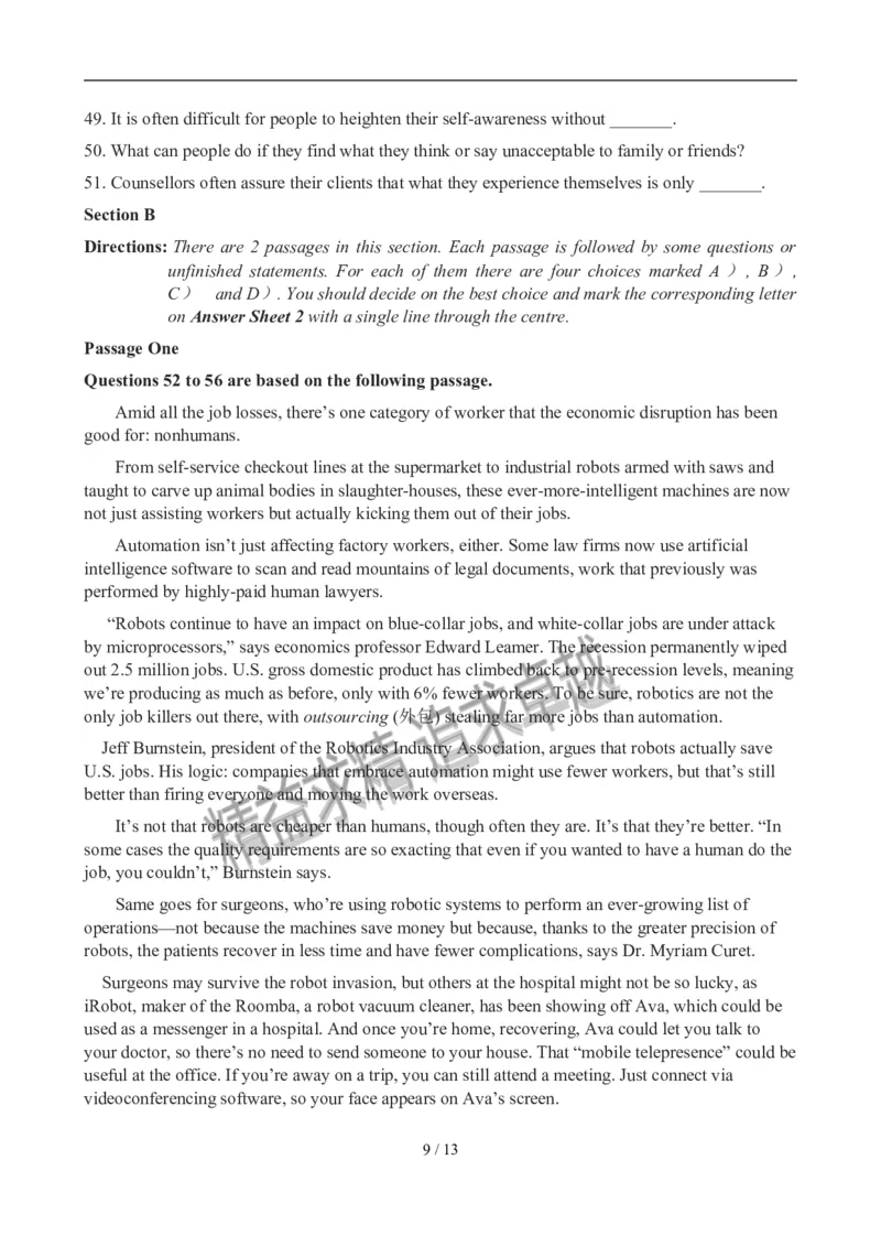 2012年12月英语六级真题(1)_02.四六级真题+模拟题（0128）_六级真题+音频+解析(0128)_01.1990&mdash;2012六级旧题型_2012年12月六级