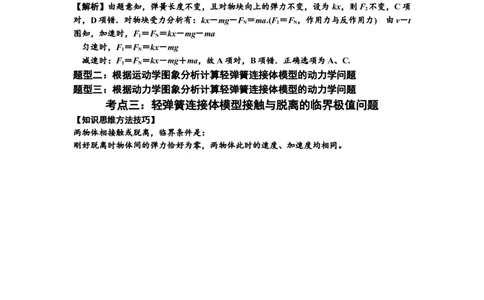 知识点16：轻弹簧连接体模型的动力学问题（拔尖解析版）_04高考物理_新高考复习资料_2024新高考复习资料_一轮复习资料_拔尖版2024届高考物理一轮复习讲义及对应练习