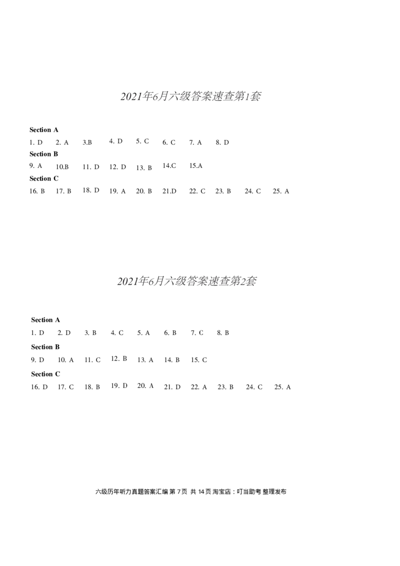 六级听力答案速查_最新更新，视频都在这_2026、6月四级速转存易和谐_新大学英语2025.6月4.6级真题_六级真题_六级听力专项