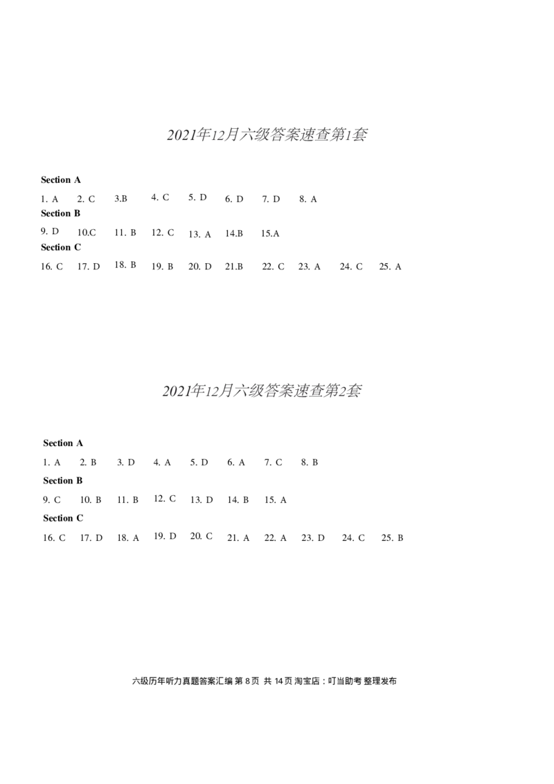 六级听力答案速查_最新更新，视频都在这_2026、6月四级速转存易和谐_新大学英语2025.6月4.6级真题_六级真题_六级听力专项