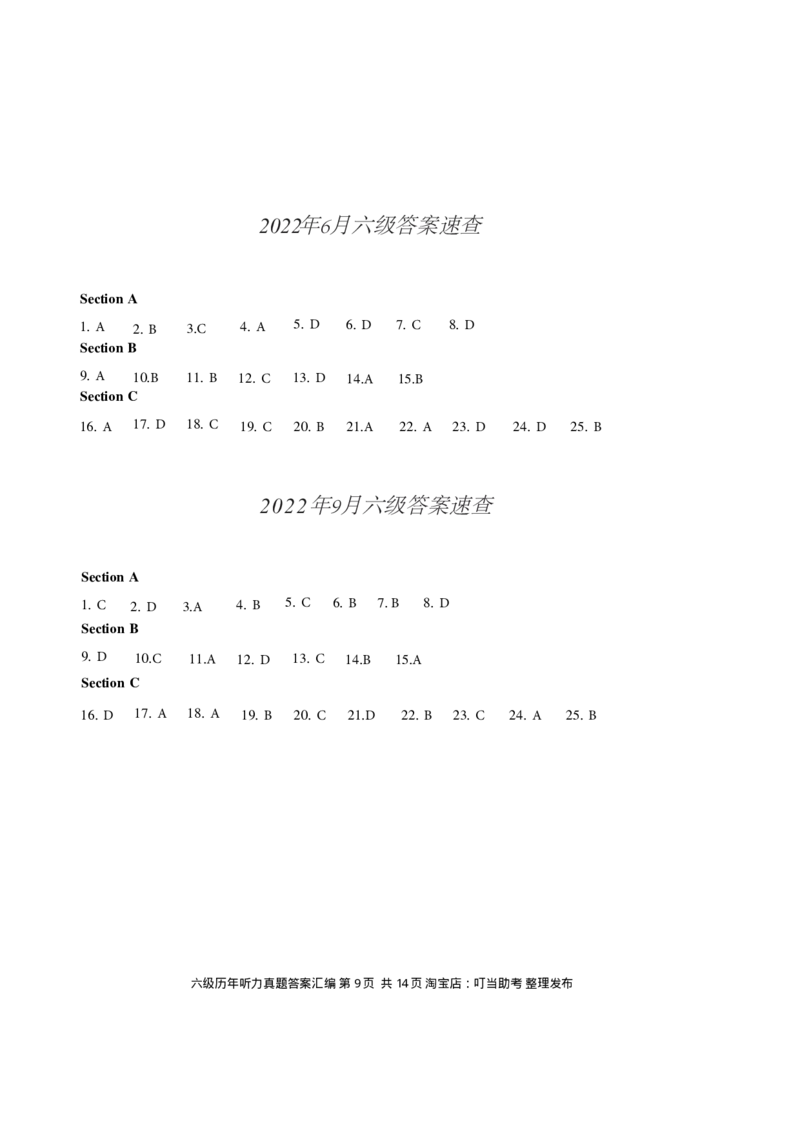六级听力答案速查_最新更新，视频都在这_2026、6月四级速转存易和谐_新大学英语2025.6月4.6级真题_六级真题_六级听力专项