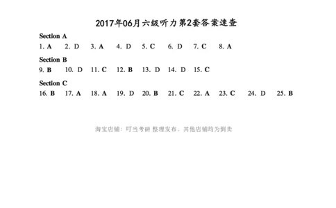 六级听力答案速查_最新更新，视频都在这_2026、6月四级速转存易和谐_新大学英语2025.6月4.6级真题_六级真题_六级听力专项