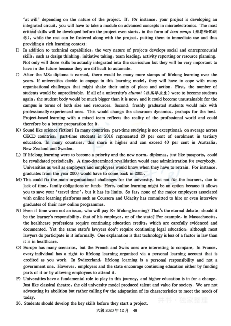 2020.12六级真题第3套_最新更新，视频都在这_2026、6月四级速转存易和谐_四六级真题+资料包_六级真题_2020年12月六级真题及答案解析（完整版）