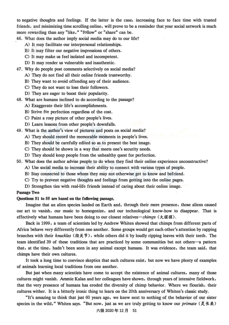 2020.12六级真题第3套_最新更新，视频都在这_2026、6月四级速转存易和谐_四六级真题+资料包_六级真题_2020年12月六级真题及答案解析（完整版）
