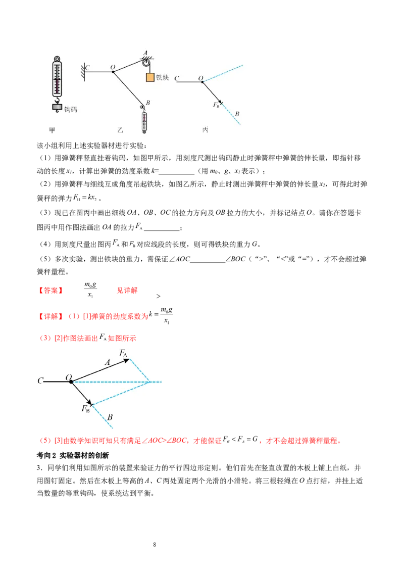 第11讲探究两个互成角度的力的合成规律（讲义）（解析版）_04高考物理_新高考复习资料_2024新高考复习资料_一轮复习资料_2024年高考物理一轮复习讲练测（讲义+练习+课件）（新高考）