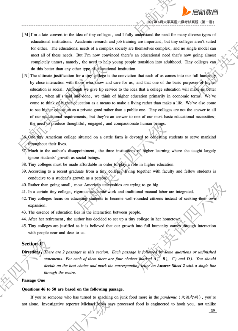 2023.6-2023.12六级真题_最新更新，视频都在这_2026，6月六级速转存易和谐_0、2025年12月六级_01.启航六级全程班马天艺_10.2023.6-2025.6真题