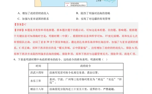 考点巩固卷04明清中国版图的奠定与面临的挑战_07高考历史_新高考复习资料_2025年新高考复习_2025年高考历史一轮复习考点通关卷（新高考通用）
