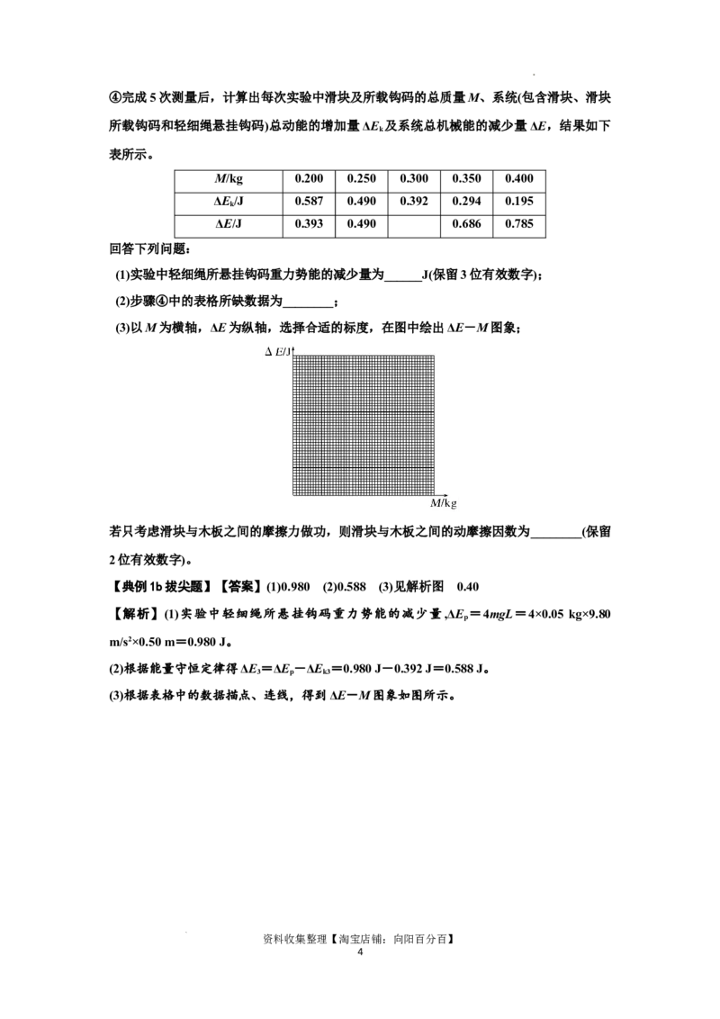 知识点46：探究动能定理及用能的方法测量动摩擦因数（拔尖解析版）_04高考物理_新高考复习资料_2024新高考复习资料_一轮复习资料_拔尖版2024届高考物理一轮复习讲义及对应练习
