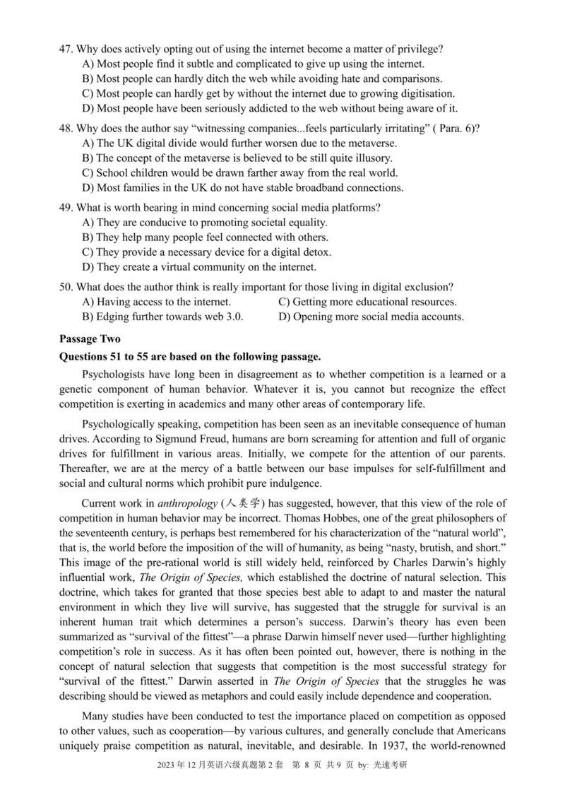 2023.12六级真题全3套(带书签)_02.四六级真题+模拟题（0128）_六级真题+音频+解析(0128)_03.2016&mdash;2025六级新题型_2023年12月六级