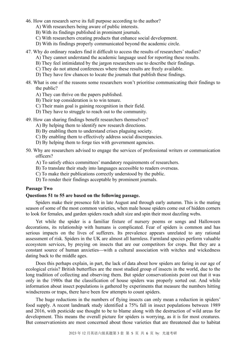 2023.12六级真题全3套(带书签)_02.四六级真题+模拟题（0128）_六级真题+音频+解析(0128)_03.2016&mdash;2025六级新题型_2023年12月六级