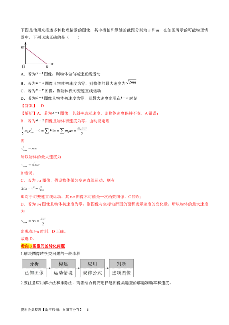 考点02运动的图像（解析版）_04高考物理_通用版（老高考）复习资料_2024年复习资料_完备战2024年高考物理一轮复习考点帮（全国通用）_答案解析版