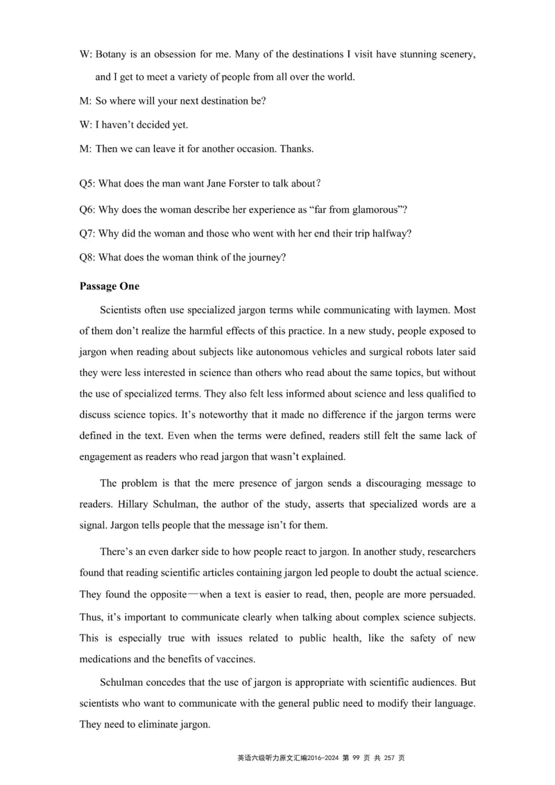 六级听力原文2016-2024_最新更新，视频都在这_2026、6月四级速转存易和谐_新大学英语2025.6月4.6级真题_六级真题_六级听力专项