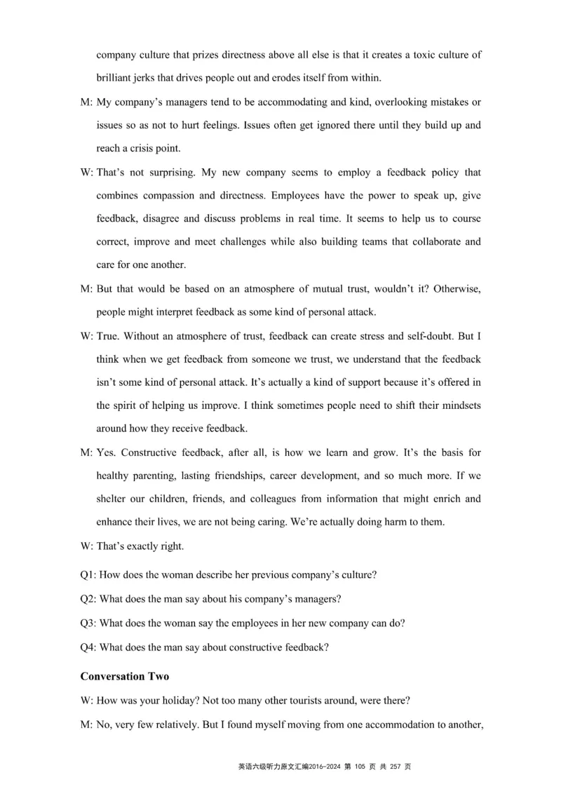 六级听力原文2016-2024_最新更新，视频都在这_2026、6月四级速转存易和谐_新大学英语2025.6月4.6级真题_六级真题_六级听力专项