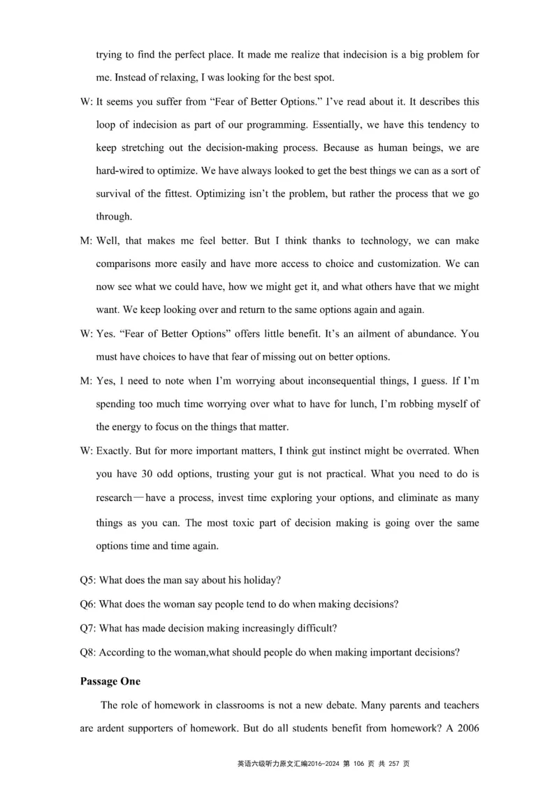 六级听力原文2016-2024_最新更新，视频都在这_2026、6月四级速转存易和谐_新大学英语2025.6月4.6级真题_六级真题_六级听力专项