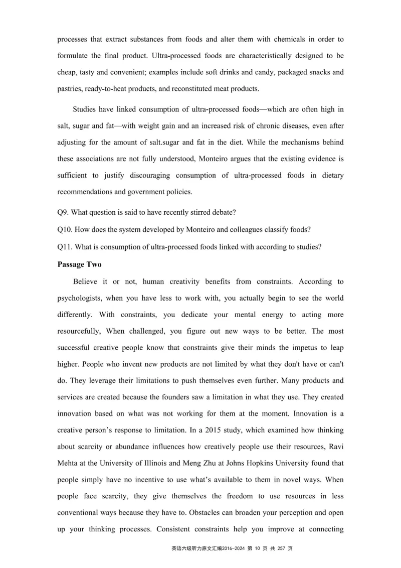 六级听力原文2016-2024_最新更新，视频都在这_2026、6月四级速转存易和谐_新大学英语2025.6月4.6级真题_六级真题_六级听力专项