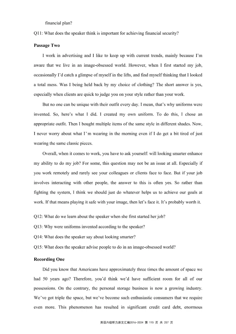 六级听力原文2016-2024_最新更新，视频都在这_2026、6月四级速转存易和谐_新大学英语2025.6月4.6级真题_六级真题_六级听力专项