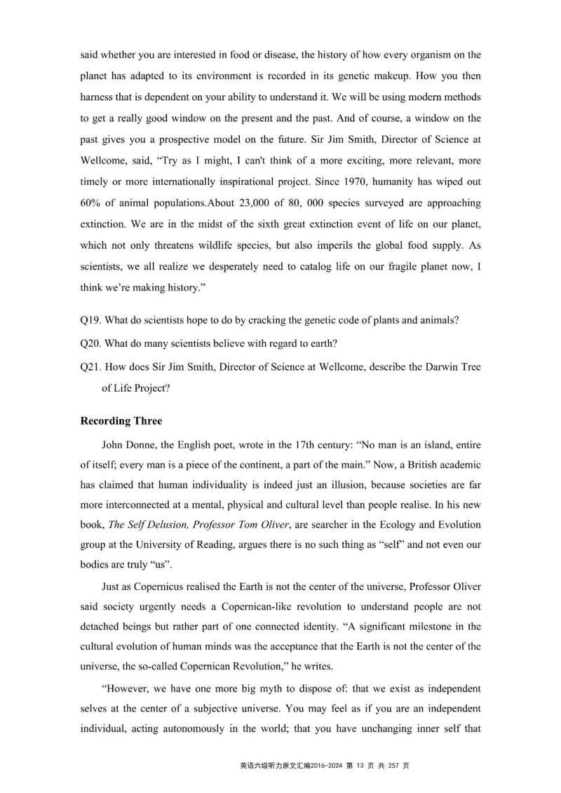 六级听力原文2016-2024_最新更新，视频都在这_2026、6月四级速转存易和谐_新大学英语2025.6月4.6级真题_六级真题_六级听力专项