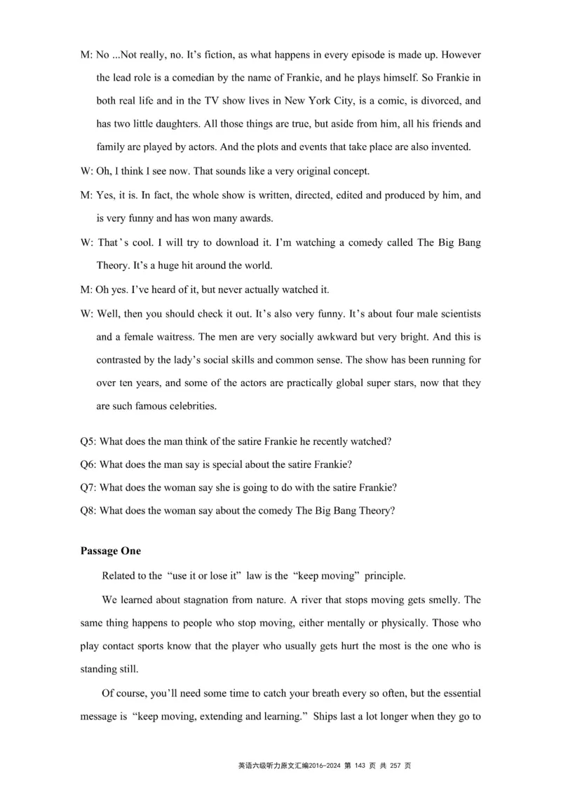 六级听力原文2016-2024_最新更新，视频都在这_2026、6月四级速转存易和谐_新大学英语2025.6月4.6级真题_六级真题_六级听力专项