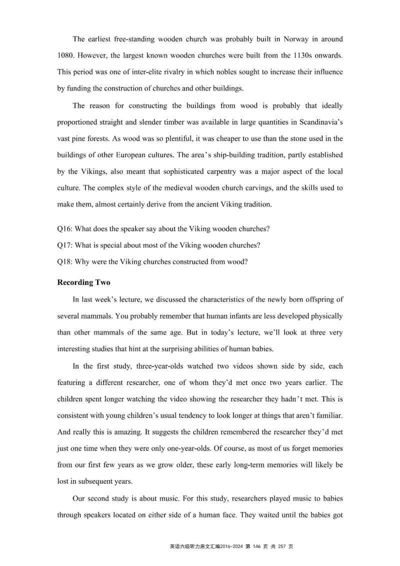 六级听力原文2016-2024_最新更新，视频都在这_2026、6月四级速转存易和谐_新大学英语2025.6月4.6级真题_六级真题_六级听力专项