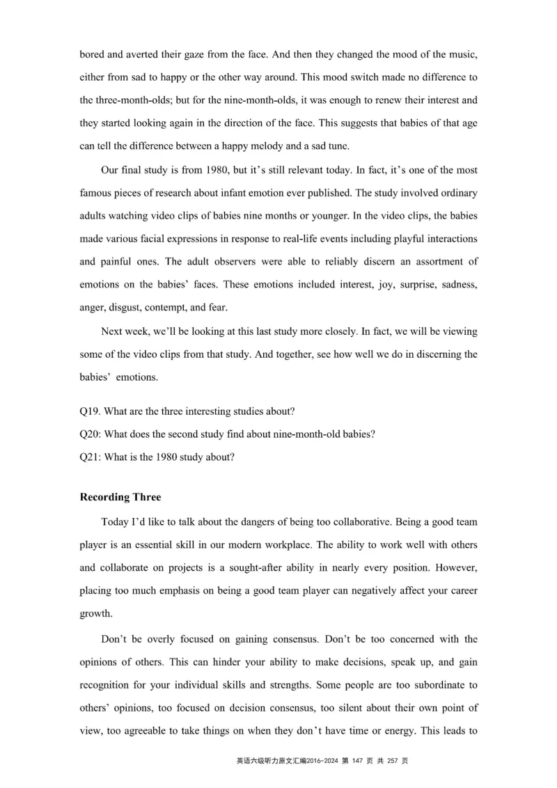 六级听力原文2016-2024_最新更新，视频都在这_2026、6月四级速转存易和谐_新大学英语2025.6月4.6级真题_六级真题_六级听力专项