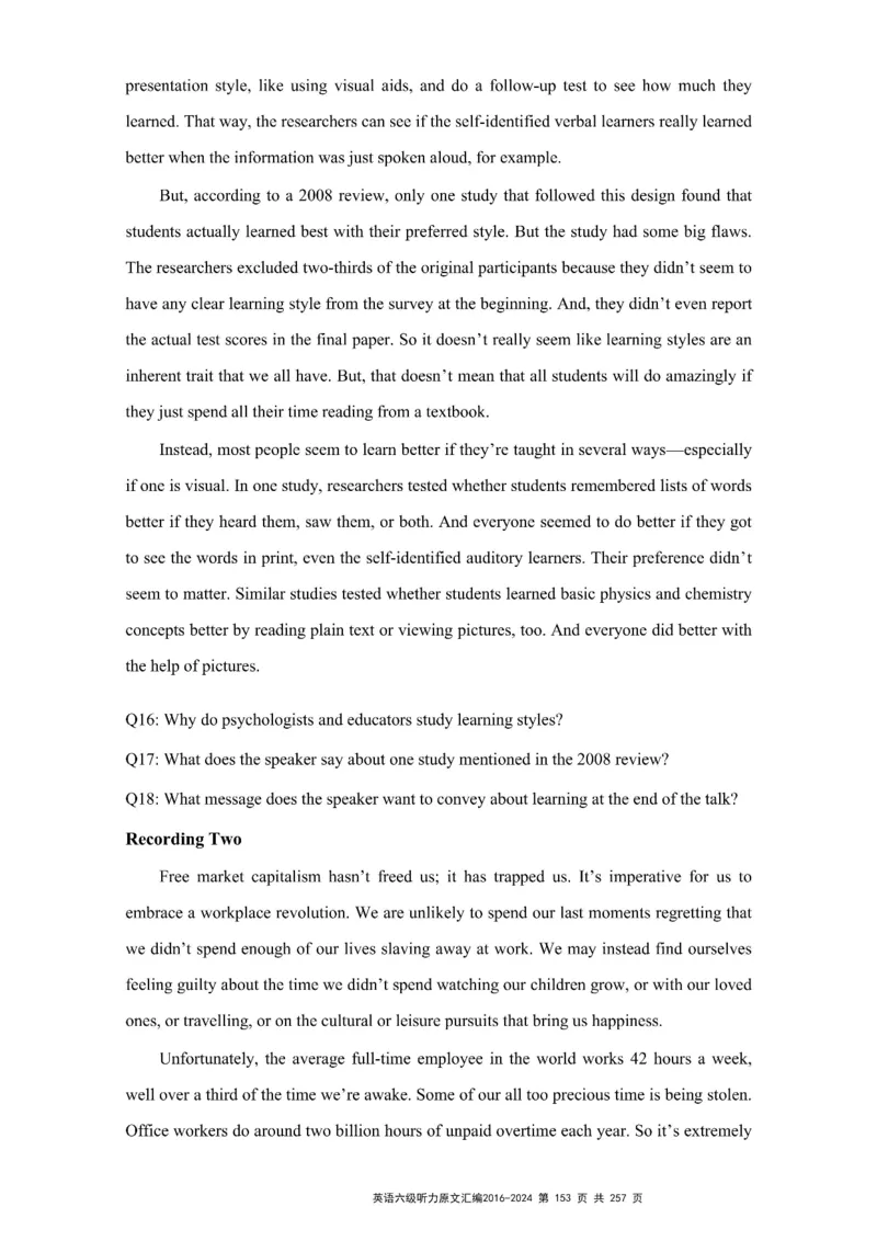 六级听力原文2016-2024_最新更新，视频都在这_2026、6月四级速转存易和谐_新大学英语2025.6月4.6级真题_六级真题_六级听力专项